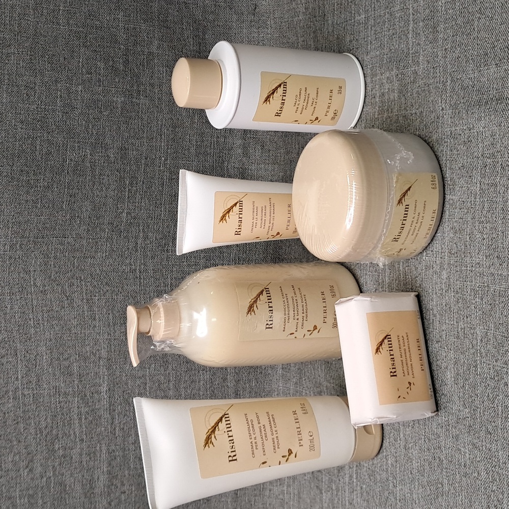 New Perlier Risarium 6 Piece Bath Body Set Soap Bath Body Cream Balm